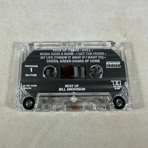 Best Of Bill Anderson Audio Cassette Country 1991 Curb Records Featuring Hits - Picture 4 of 4